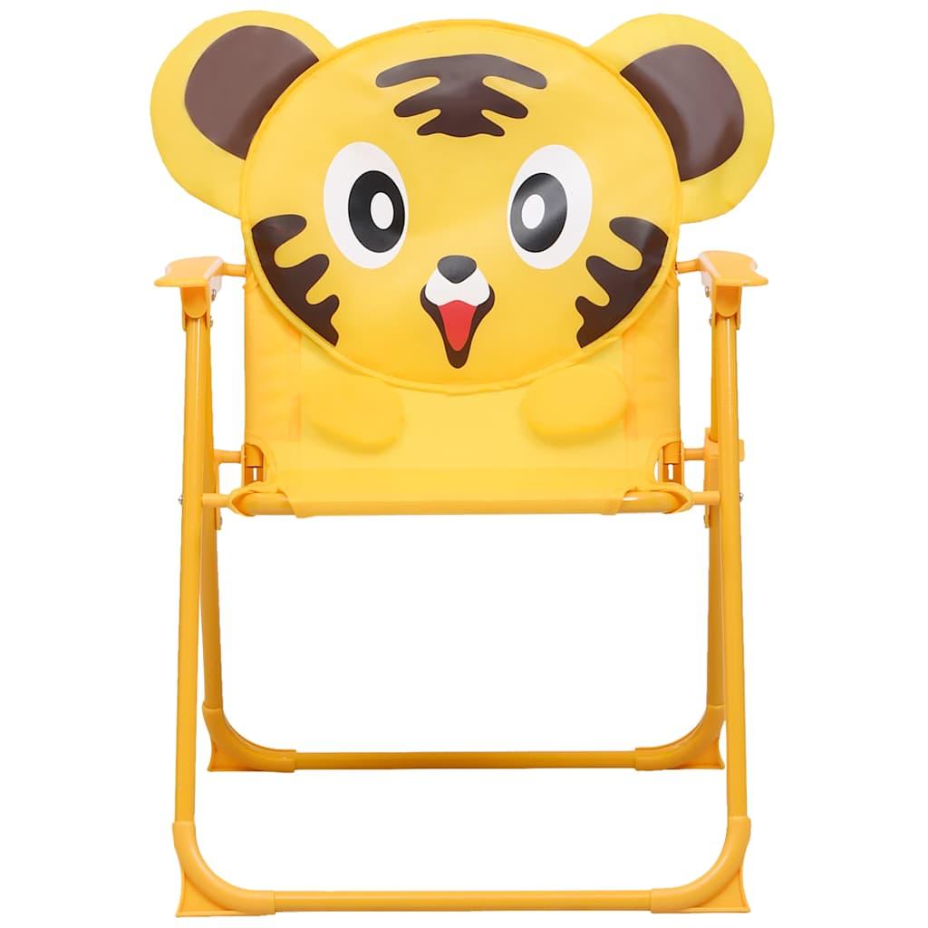 Mesa y sillas de jardín infantil 3 pzas con sombrilla amarillo