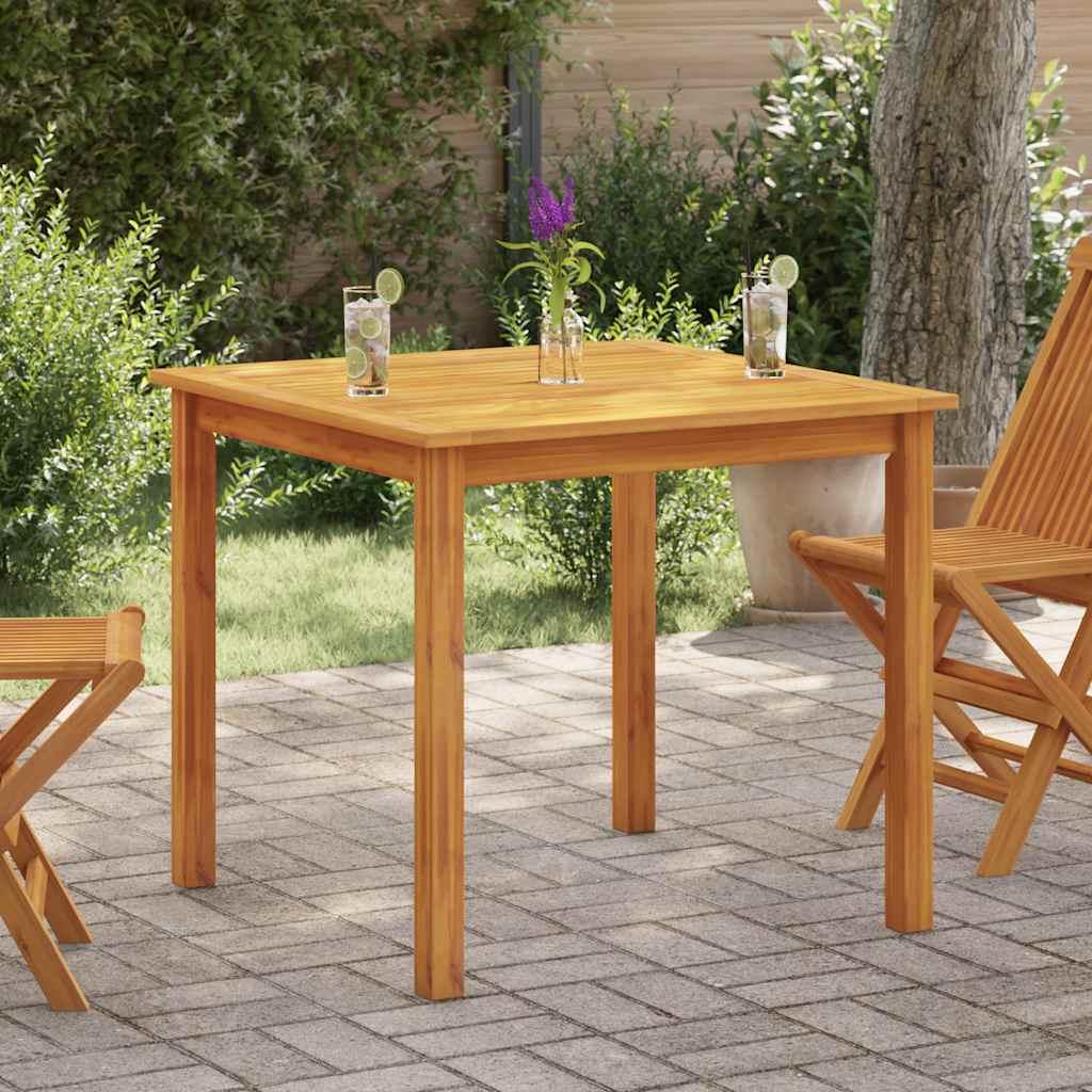 Mesa de jardín madera maciza acacia negro y marrón 123x60x74 cm