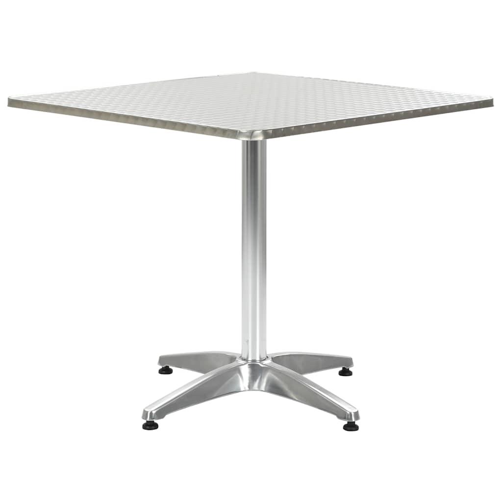 Mesa de jardín de aluminio plateado 80x80x70 cm