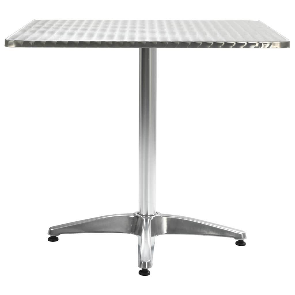 Mesa de jardín de aluminio plateado 80x80x70 cm