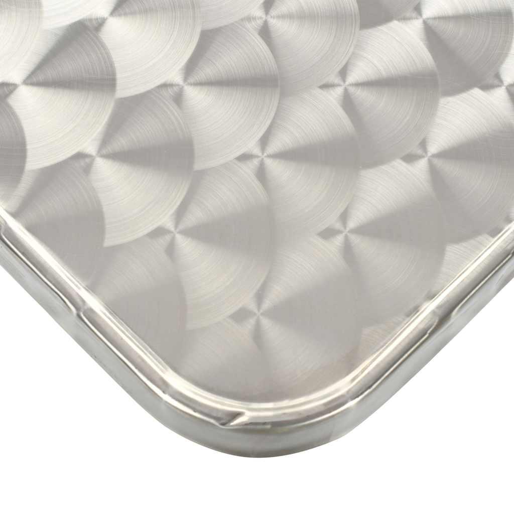 Mesa de jardín de aluminio plateado 80x80x70 cm