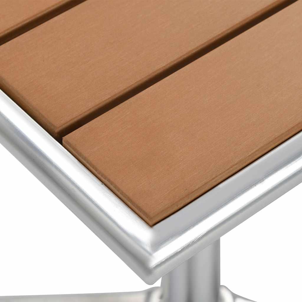 Mesa de jardín de aluminio y WPC