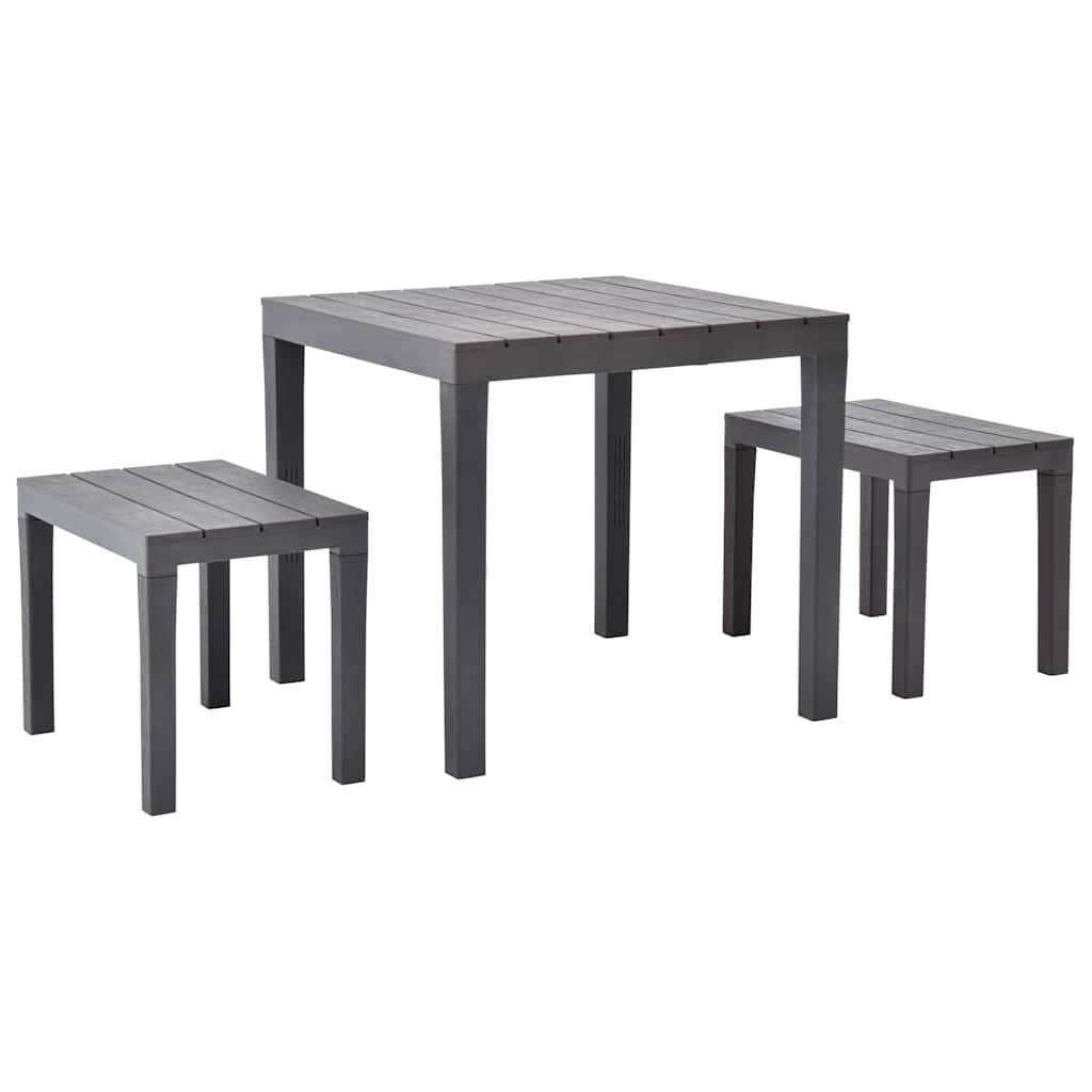Mesa de jardín con 2 bancos plástico blanco