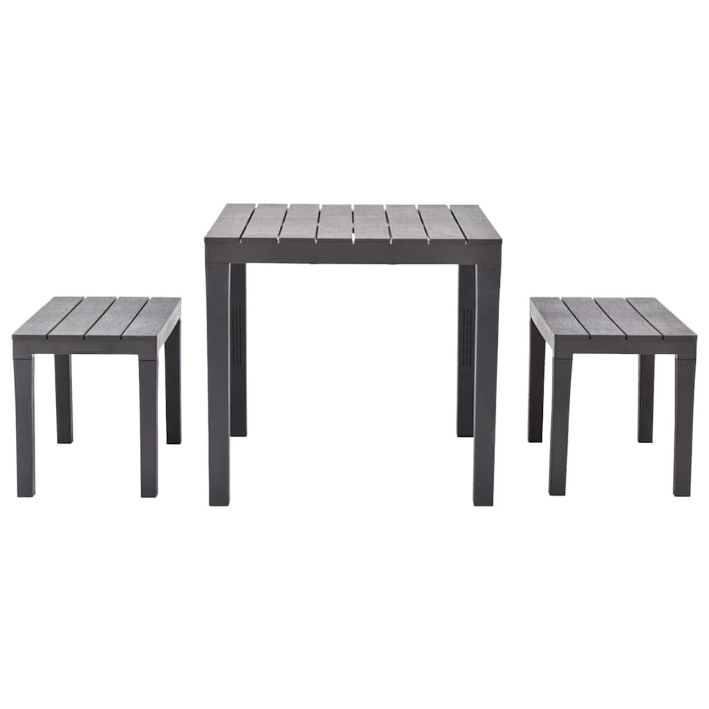 Mesa de jardín con 2 bancos plástico blanco