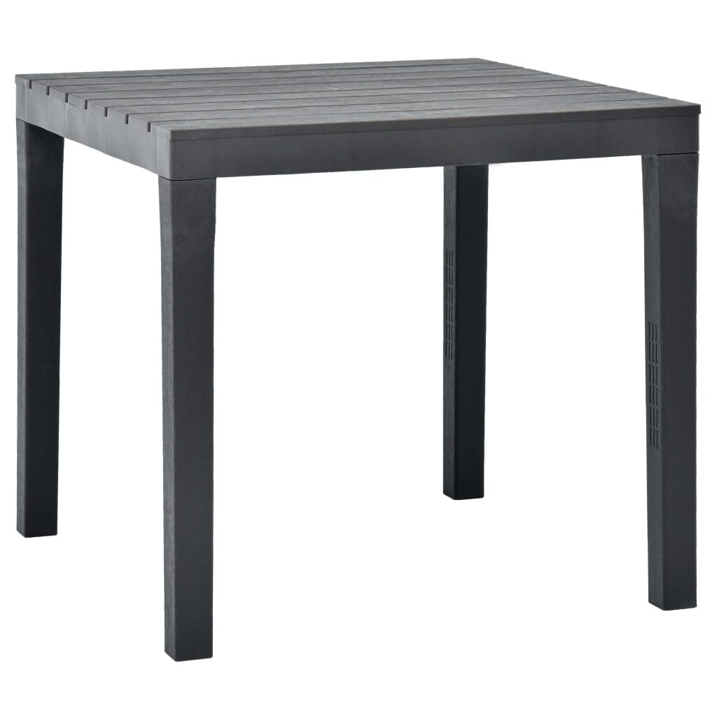 Mesa de jardín de plástico gris antracita 216x90x72 cm