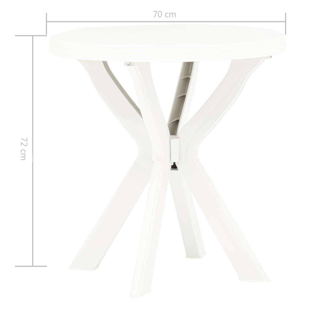 Mesa bistro blanca plástico 70x70x72 cm