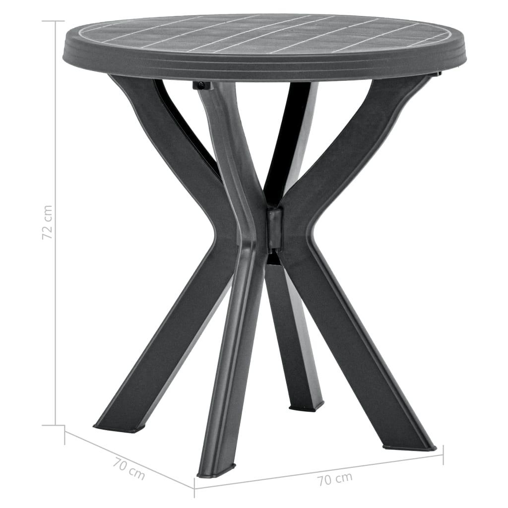 Mesa bistró plástico gris antracita 70x70x72 cm