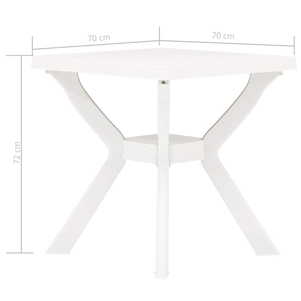 Mesa bistro blanca plástico 70x70x72 cm