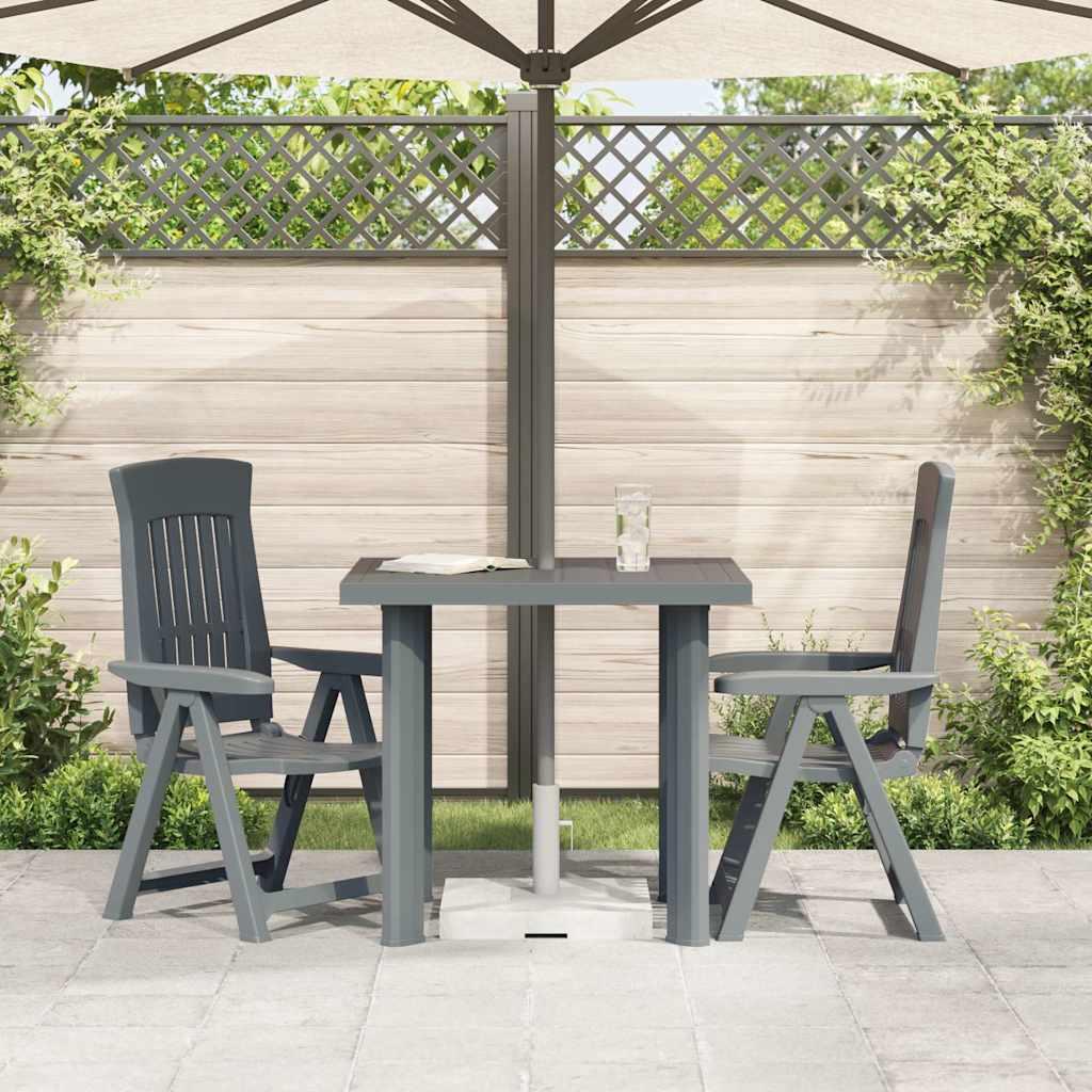 Mesa de jardín de plástico gris antracita 216x90x72 cm