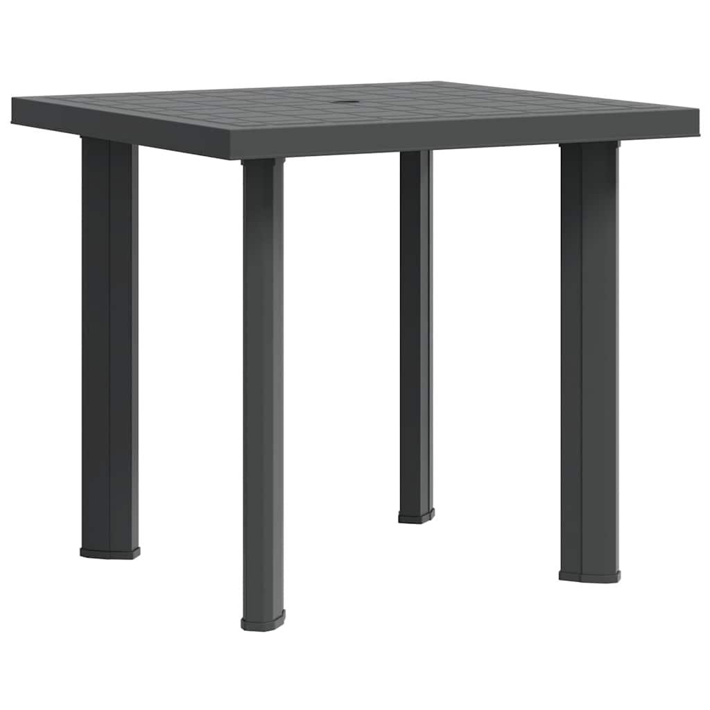 Mesa de jardín de plástico gris antracita 216x90x72 cm