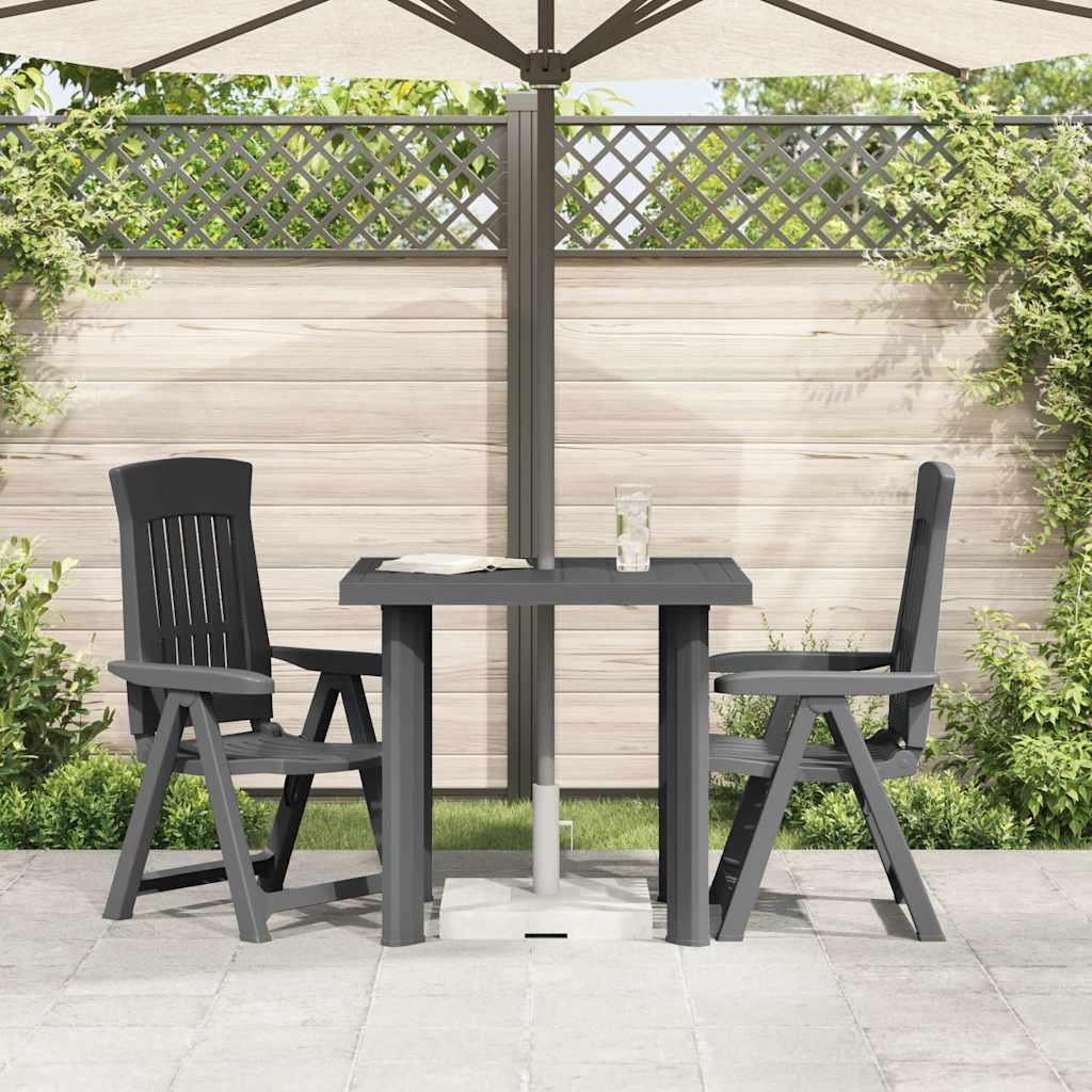 Mesa de jardín de plástico gris antracita 216x90x72 cm