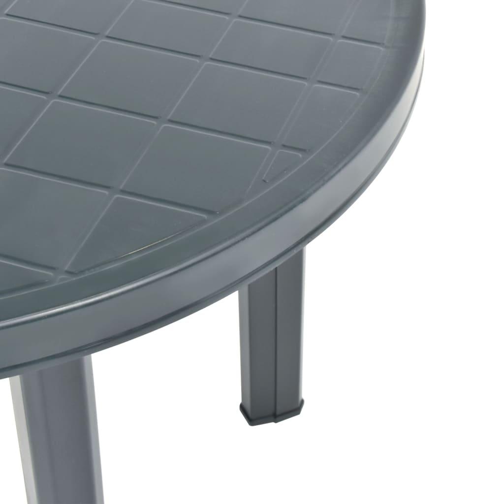 Mesa de jardín de plástico gris antracita 216x90x72 cm