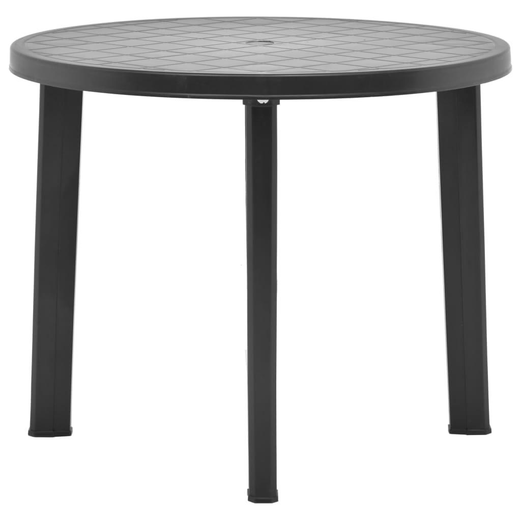 Mesa de jardín de plástico gris antracita 216x90x72 cm