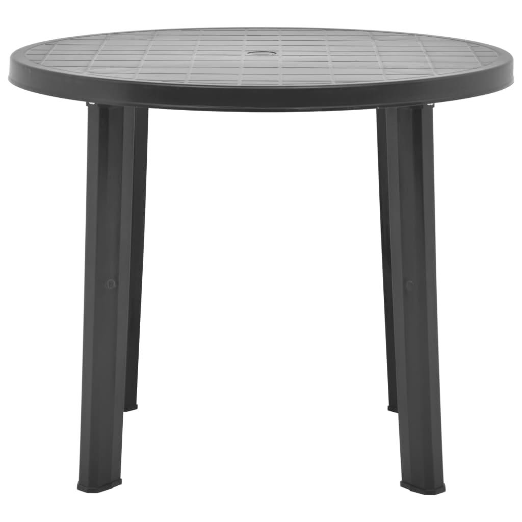 Mesa de jardín de plástico gris antracita 216x90x72 cm