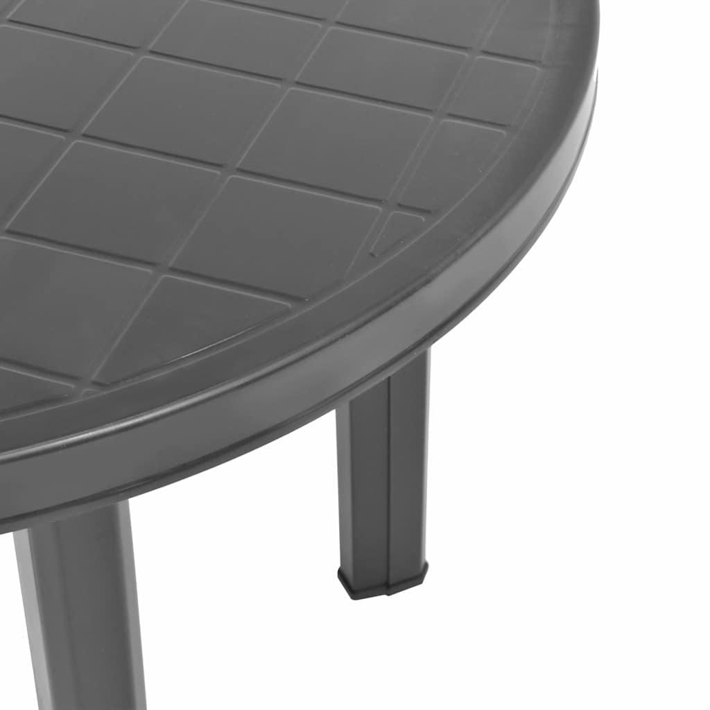 Mesa de jardín de plástico gris antracita 216x90x72 cm