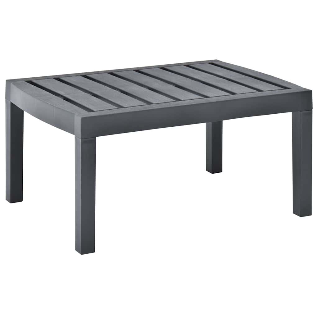 Mesa de jardín de plástico gris antracita 216x90x72 cm