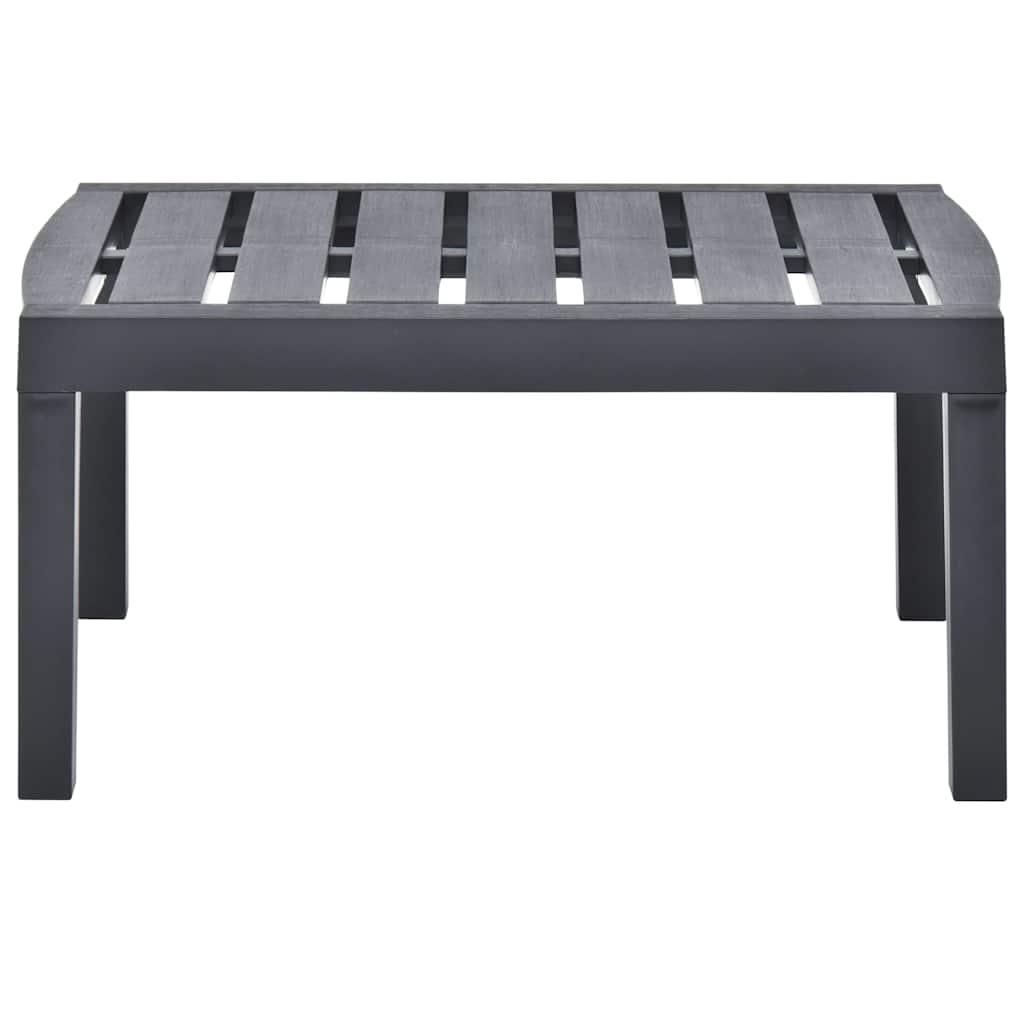 Mesa de jardín de plástico gris antracita 216x90x72 cm