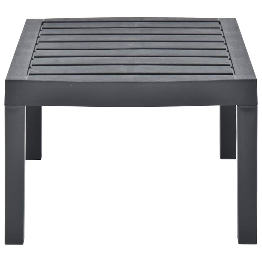 Mesa de jardín de plástico gris antracita 216x90x72 cm