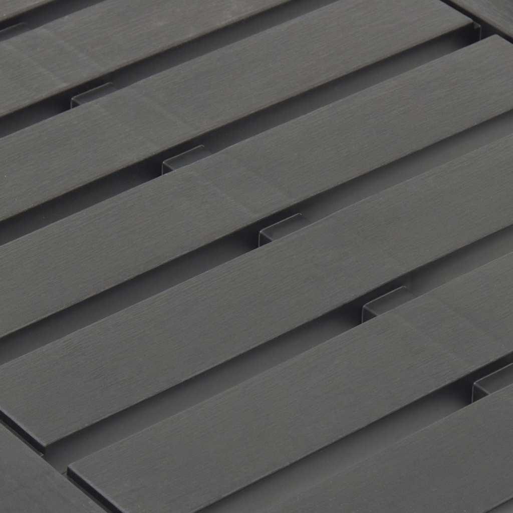 Mesa de jardín de plástico gris antracita 216x90x72 cm