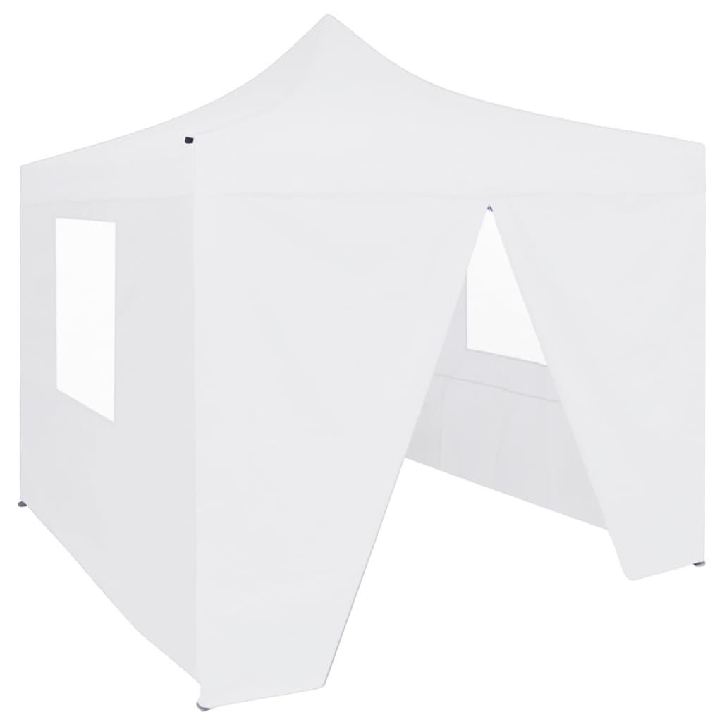 Carpa plegable profesional con 4 paredes acero blanco 280x410x315 cm
