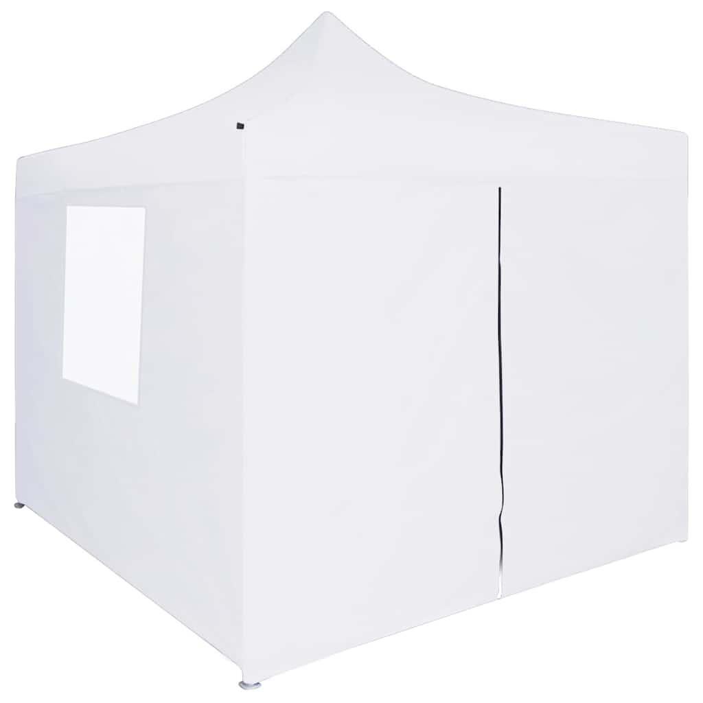 Carpa plegable profesional con 4 paredes acero blanco 280x410x315 cm