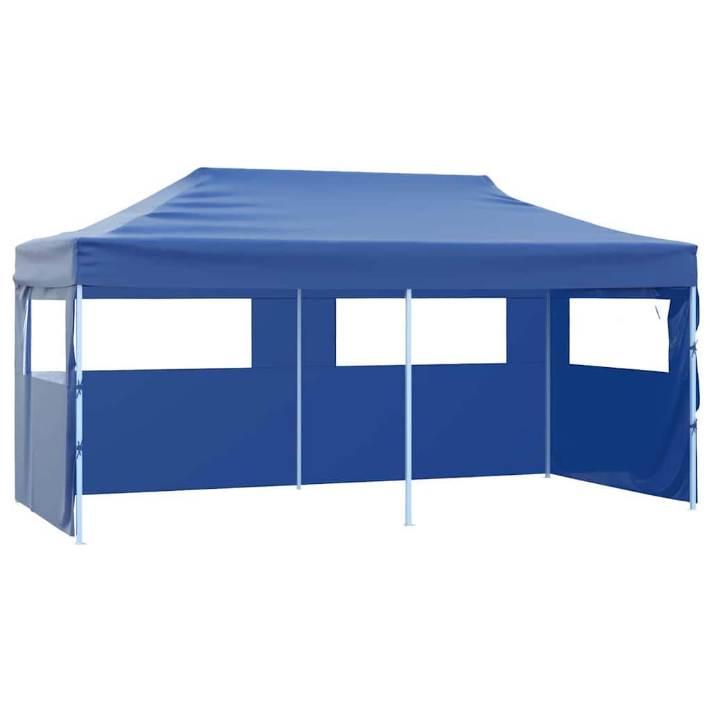 Carpa plegable profesional con 4 paredes acero blanco 280x410x315 cm