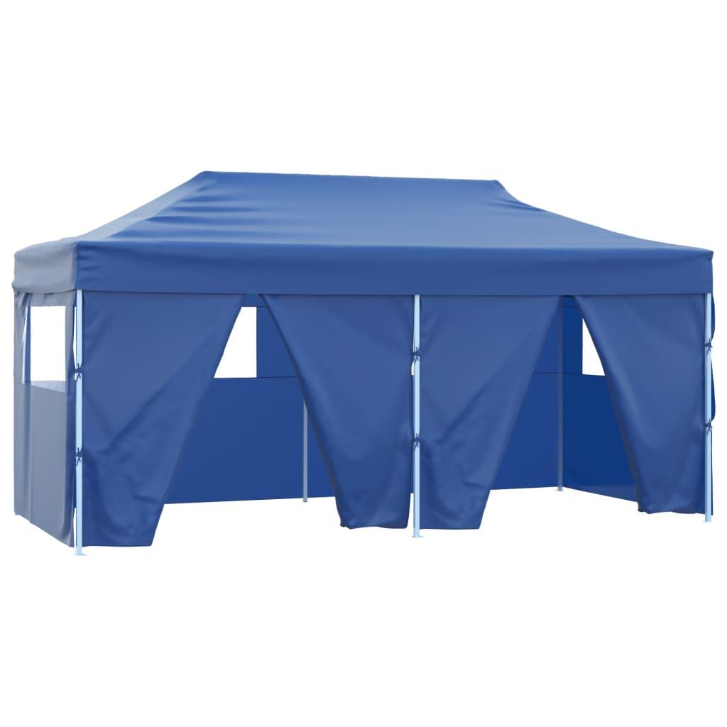 Carpa plegable profesional con 4 paredes acero blanco 280x410x315 cm