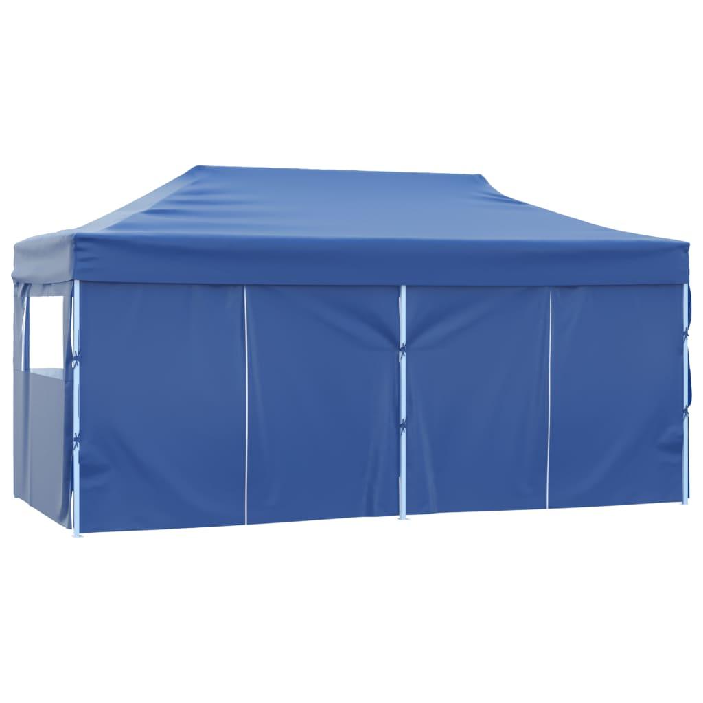 Carpa plegable profesional con 4 paredes acero blanco 280x410x315 cm