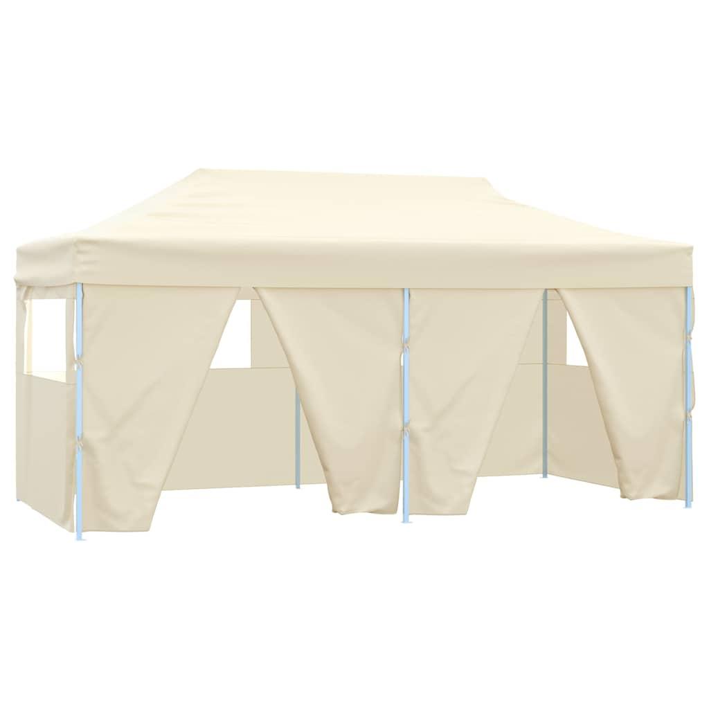 Carpa plegable profesional con 4 paredes acero blanco 280x410x315 cm