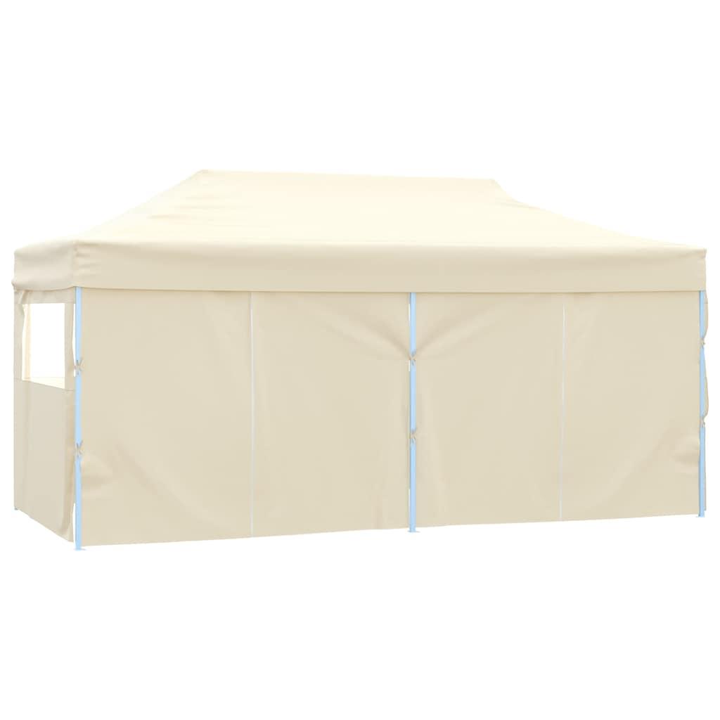 Carpa plegable profesional con 4 paredes acero blanco 280x410x315 cm