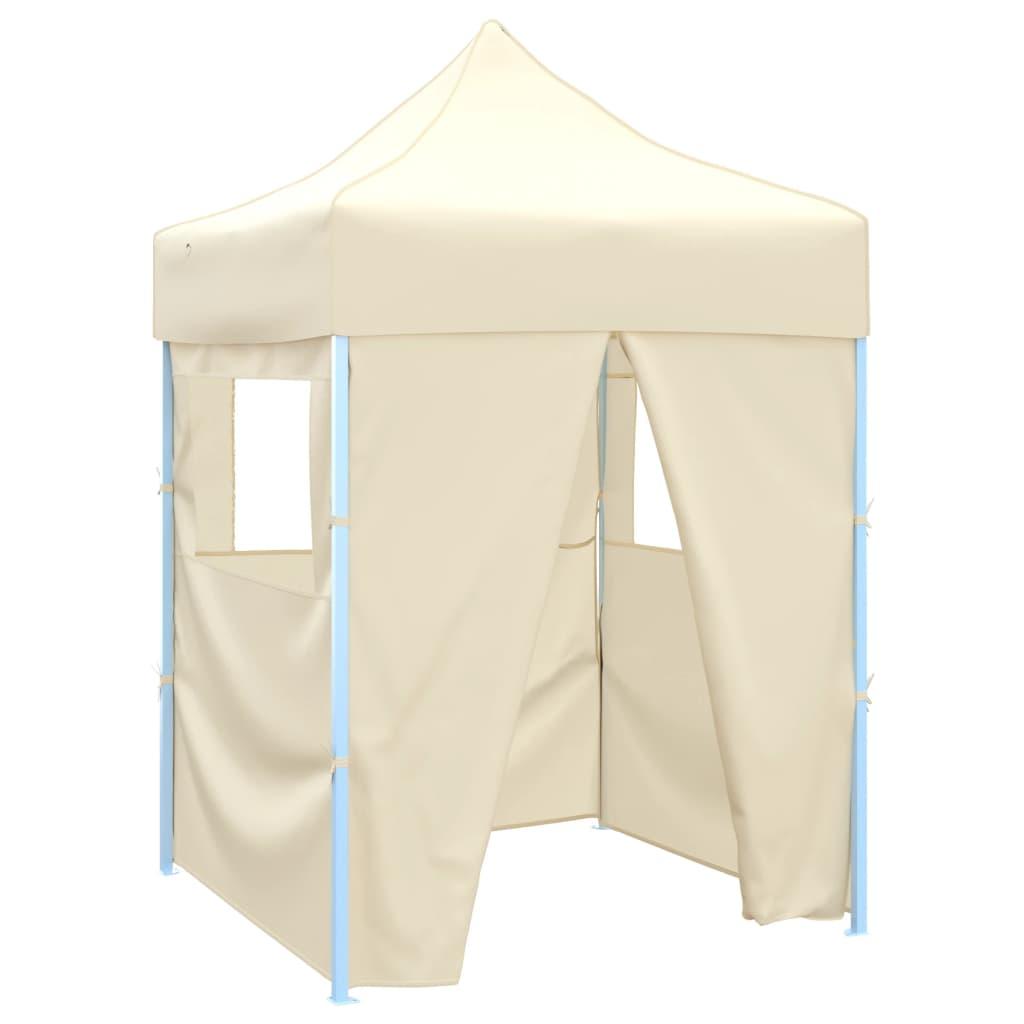 Carpa plegable profesional con 4 paredes acero blanco 280x410x315 cm