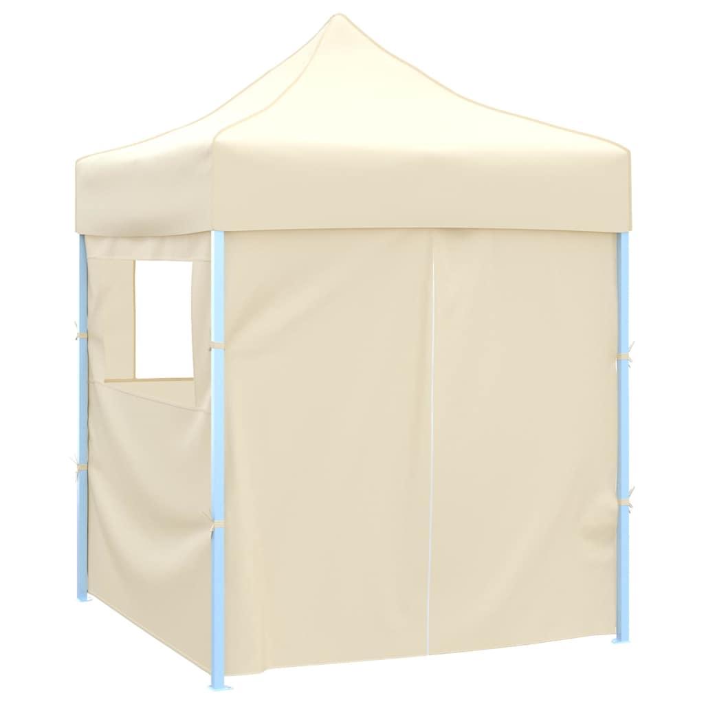 Carpa plegable profesional con 4 paredes acero blanco 280x410x315 cm