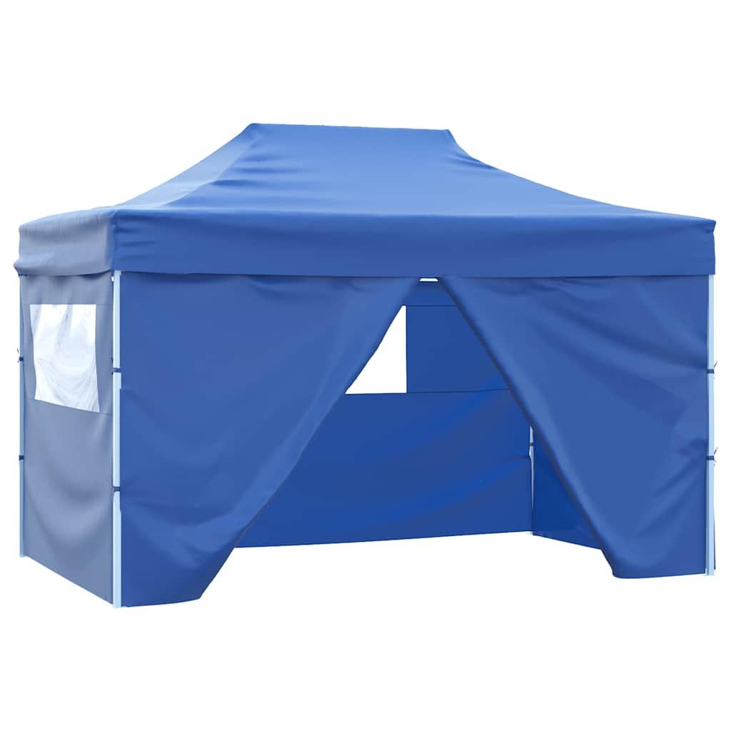 Carpa plegable profesional con 4 paredes acero blanco 280x410x315 cm