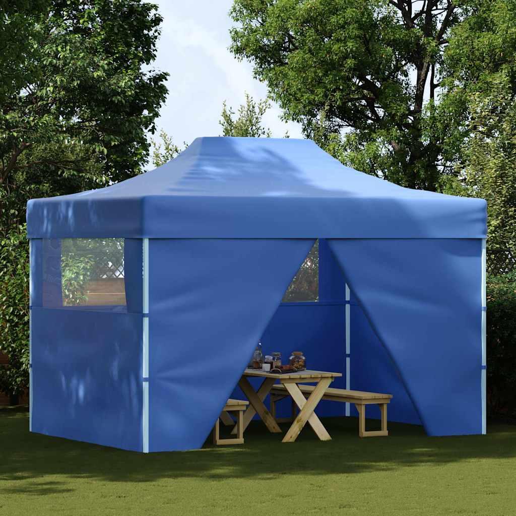 Carpa plegable profesional con 4 paredes acero blanco 280x410x315 cm