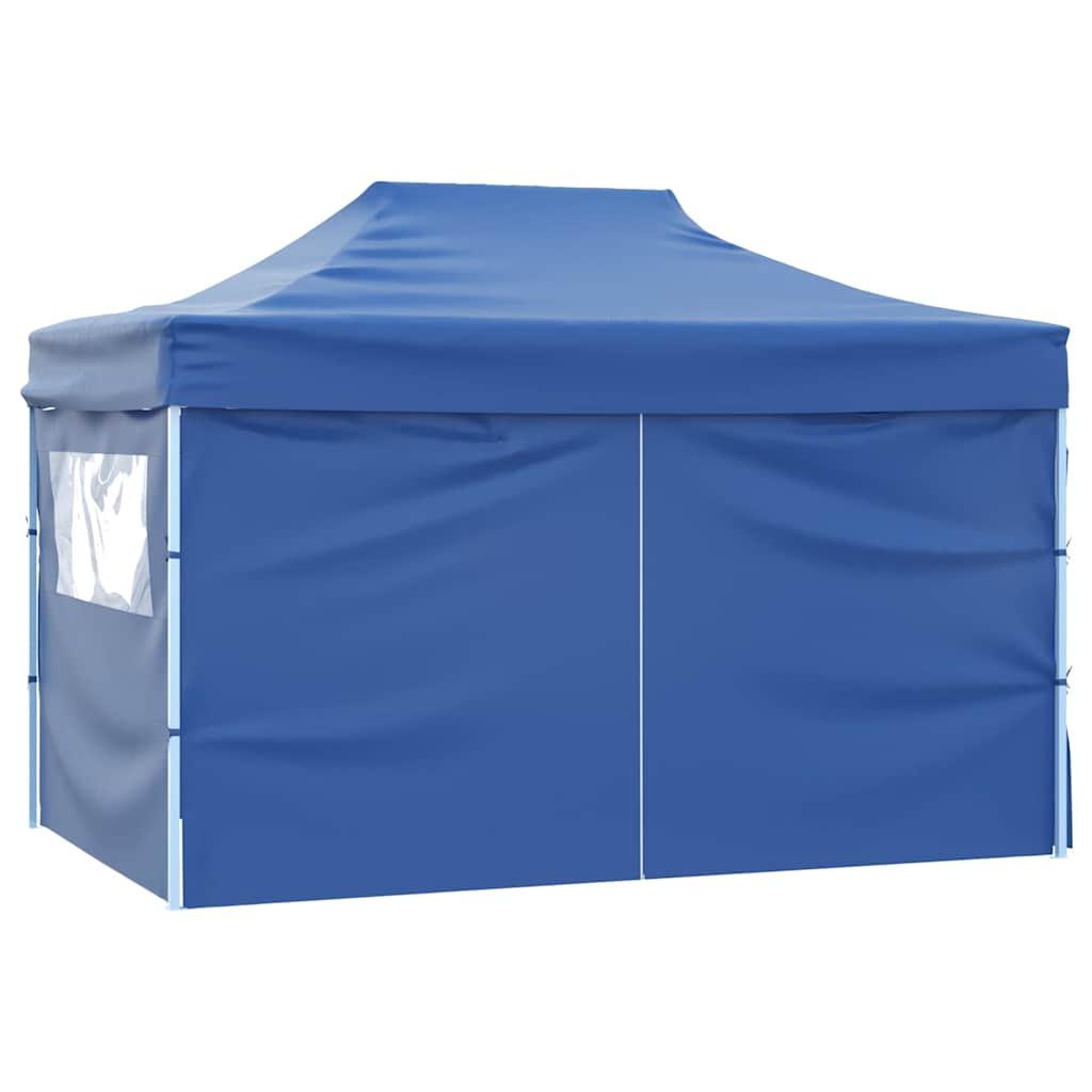Carpa plegable profesional con 4 paredes acero blanco 280x410x315 cm
