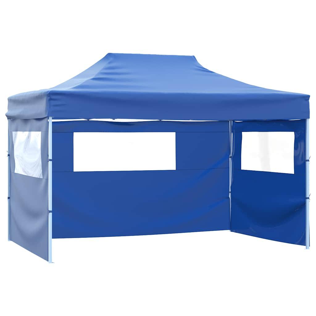 Carpa plegable profesional con 4 paredes acero blanco 280x410x315 cm