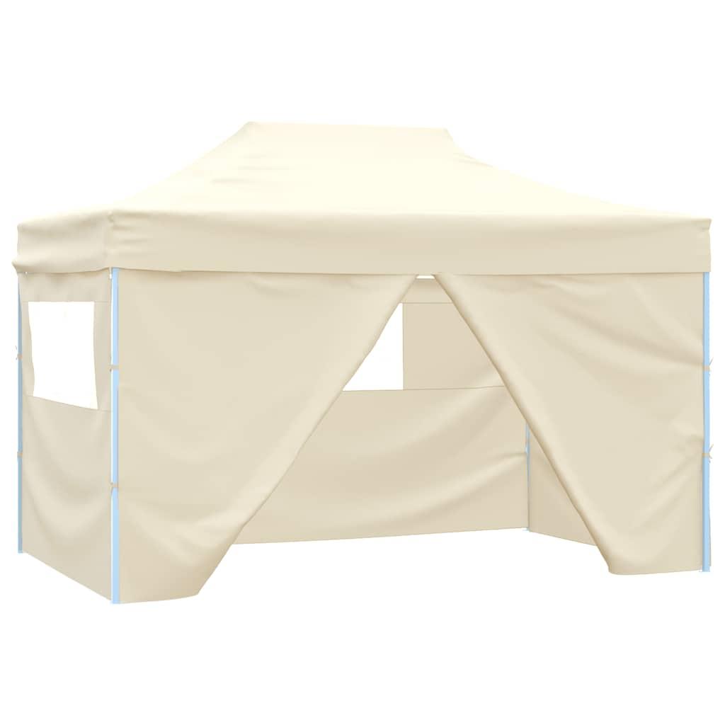 Carpa plegable profesional con 4 paredes acero blanco 280x410x315 cm