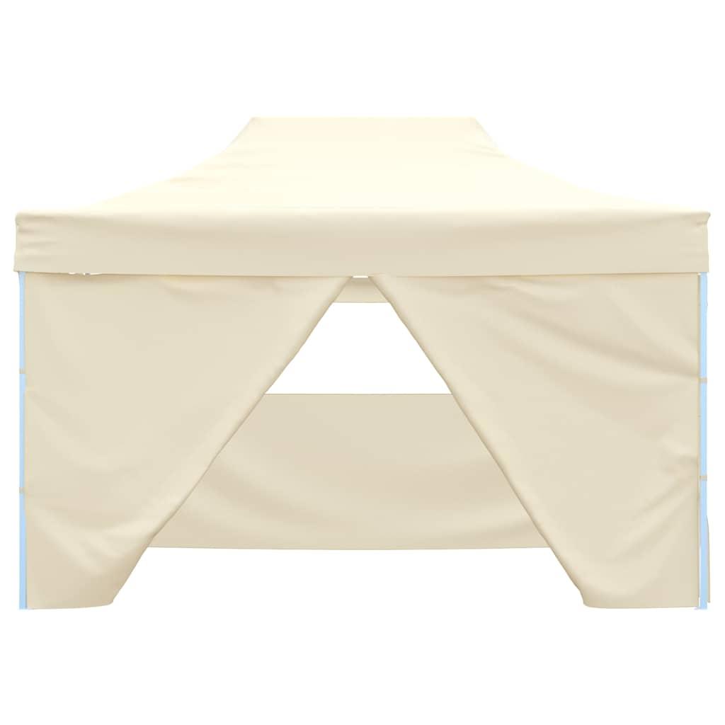 Carpa plegable profesional con 4 paredes acero blanco 280x410x315 cm