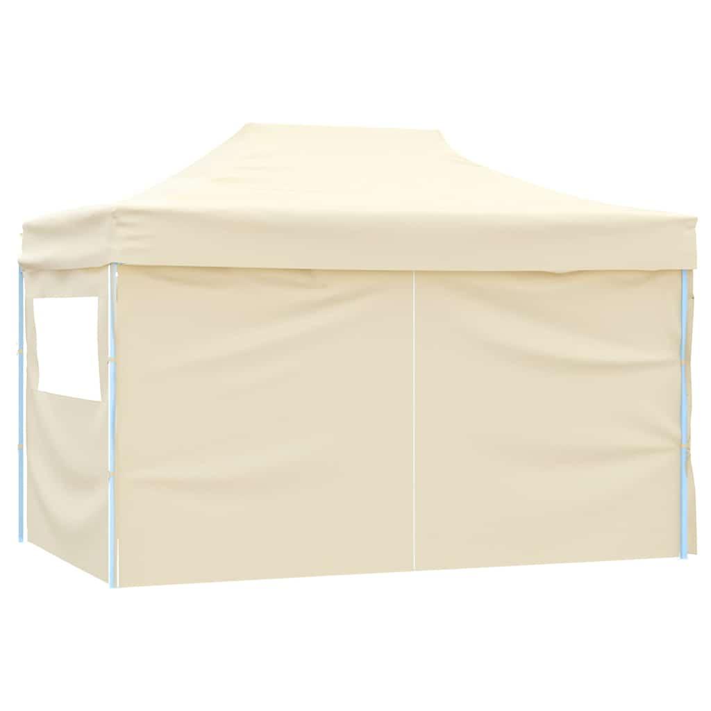 Carpa plegable profesional con 4 paredes acero blanco 280x410x315 cm