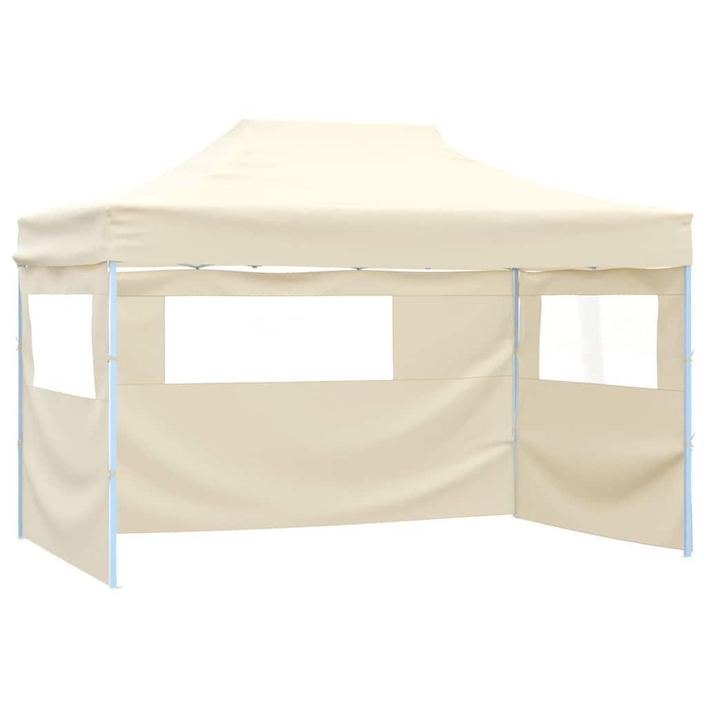 Carpa plegable profesional con 4 paredes acero blanco 280x410x315 cm