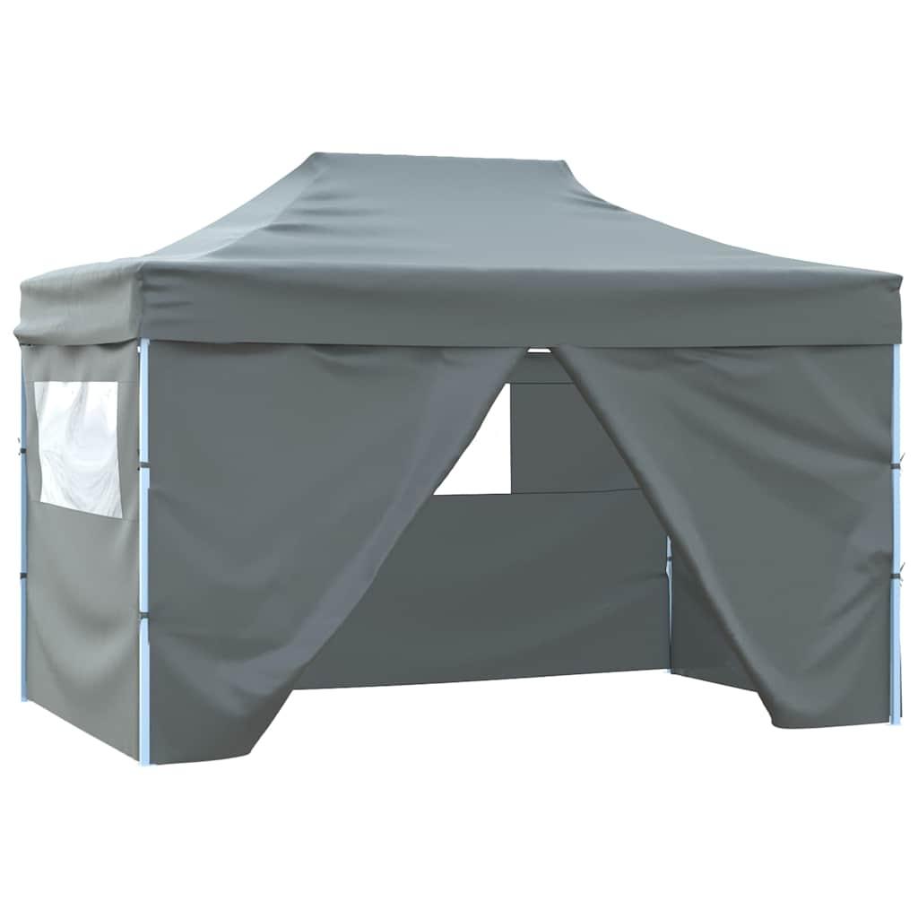 Carpa plegable profesional con 4 paredes acero blanco 280x410x315 cm