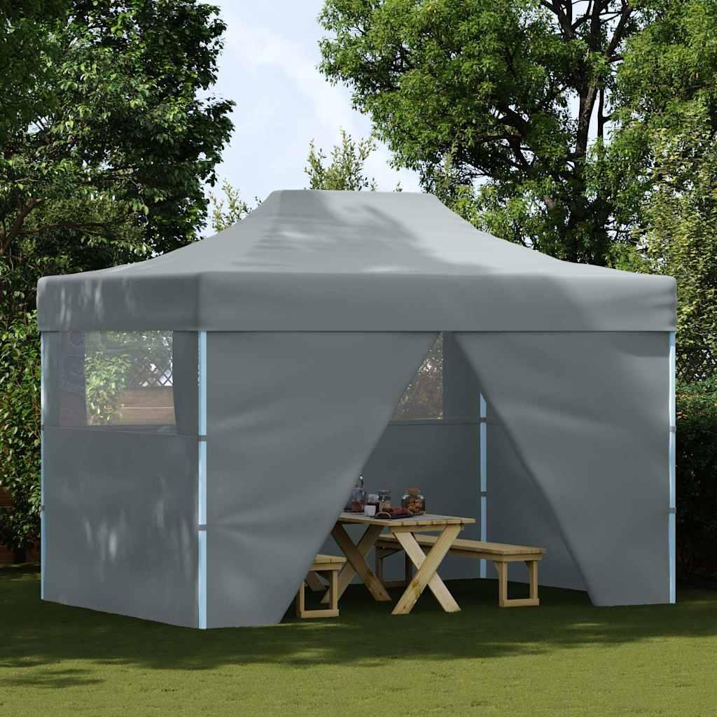 Carpa plegable profesional con 4 paredes acero blanco 280x410x315 cm