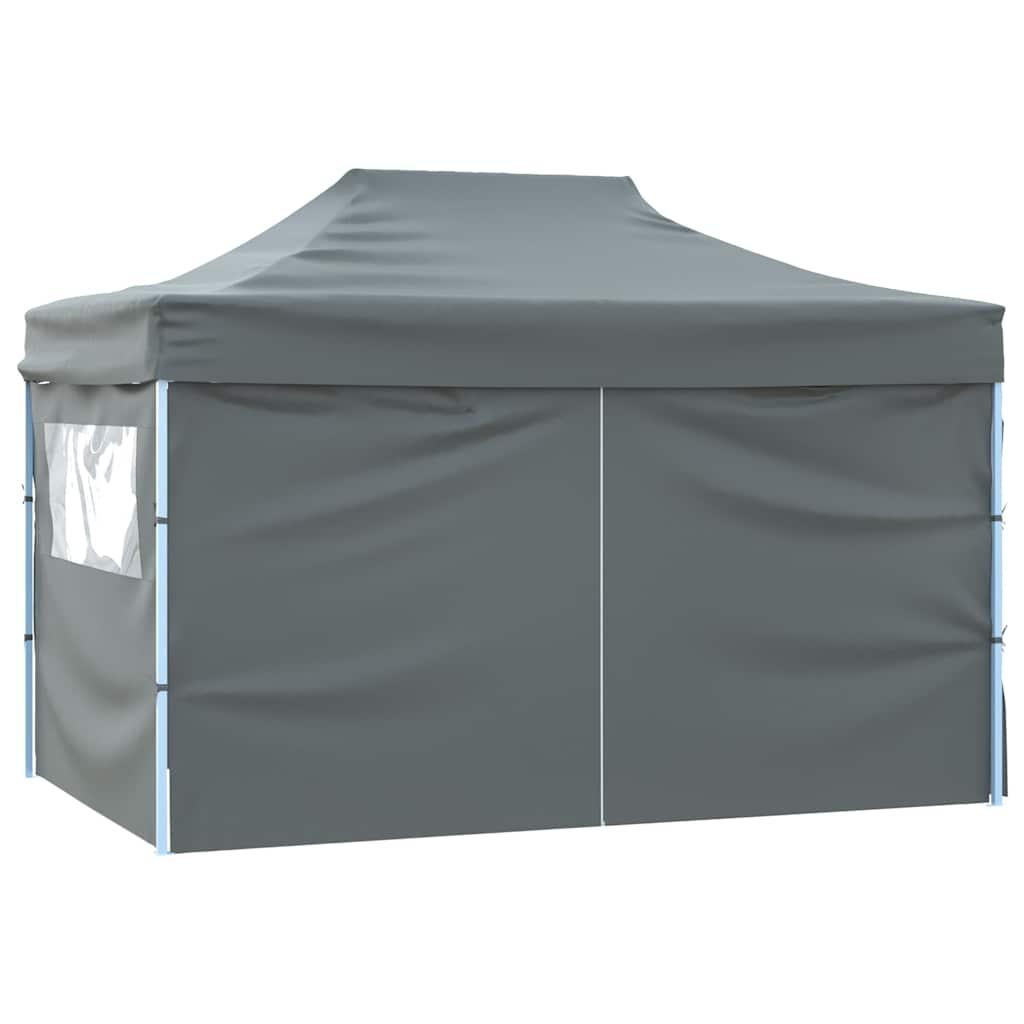 Carpa plegable profesional con 4 paredes acero blanco 280x410x315 cm