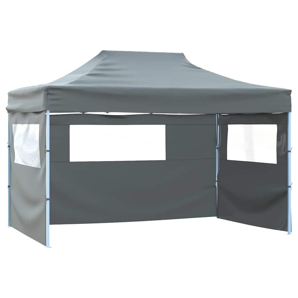 Carpa plegable profesional con 4 paredes acero blanco 280x410x315 cm