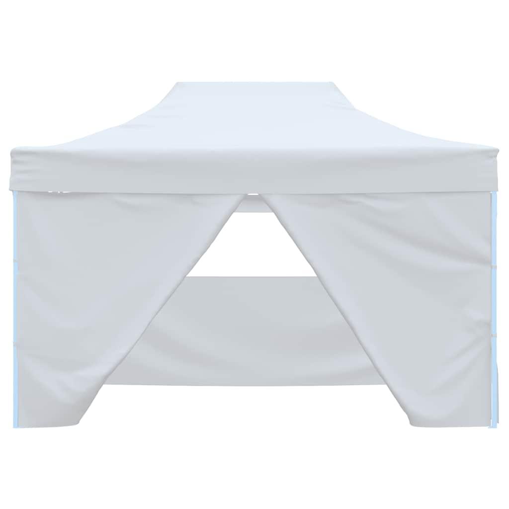 Carpa plegable profesional con 4 paredes acero blanco 280x410x315 cm