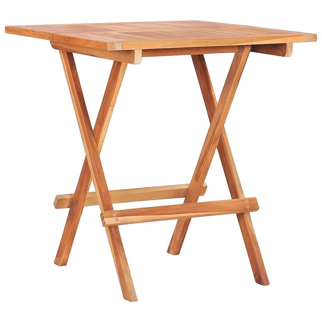 Mesa y sillas de jardín plegables 3 pzas madera maciza de teca