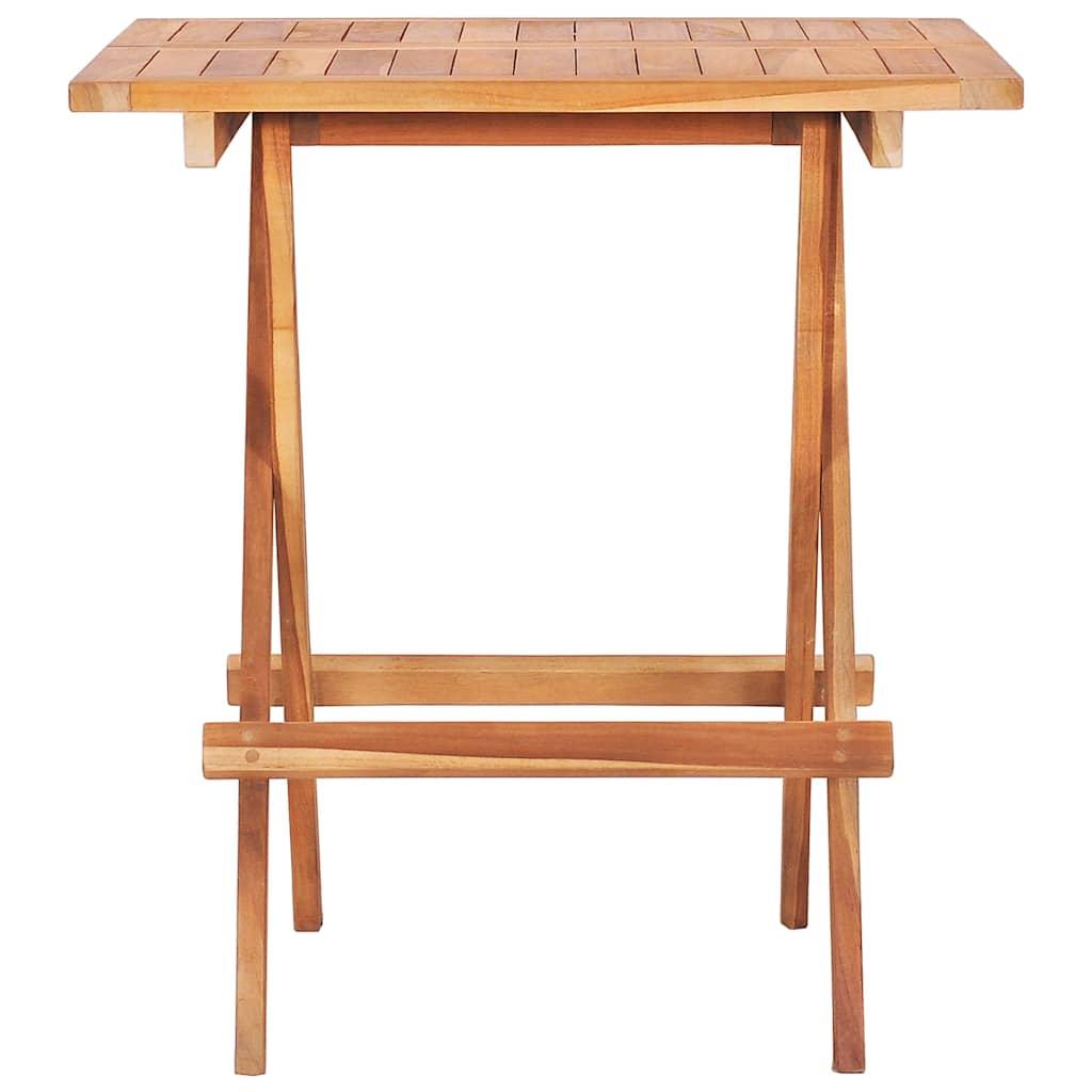 Mesa y sillas de jardín plegables 3 pzas madera maciza de teca