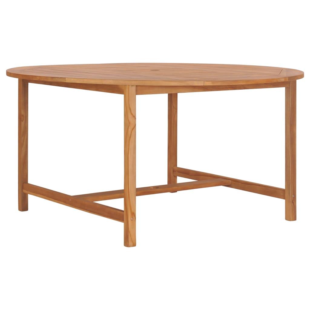 Mesa de jardín de madera de teca maciza 180x90x75 cm