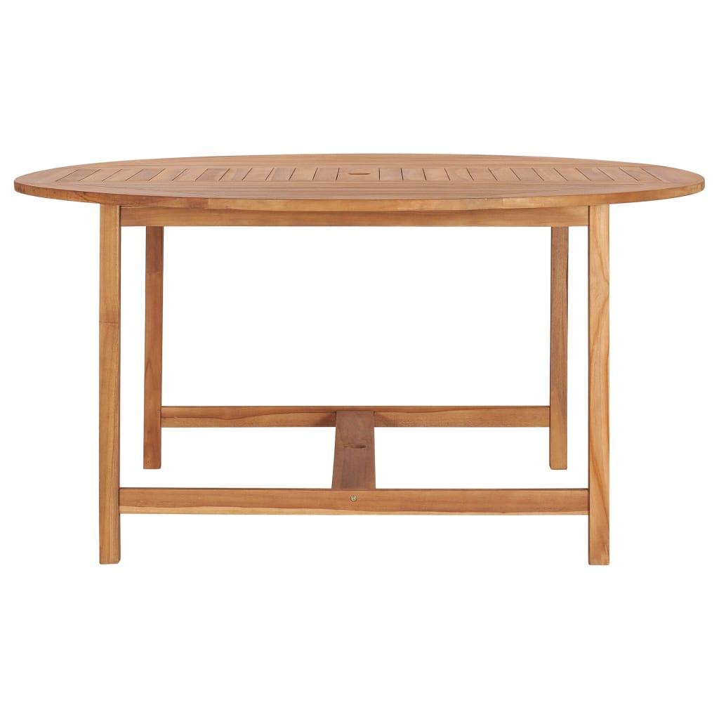 Mesa de jardín de madera de teca maciza 180x90x75 cm