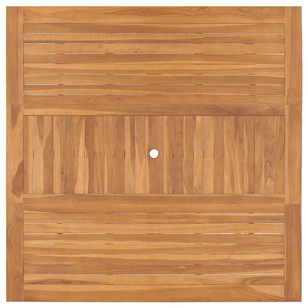 Mesa de jardín de madera maciza de teca 150x150x76 cm